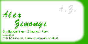 alex zimonyi business card